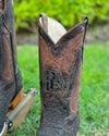 Vintage Textured Cowhide Knight Boots