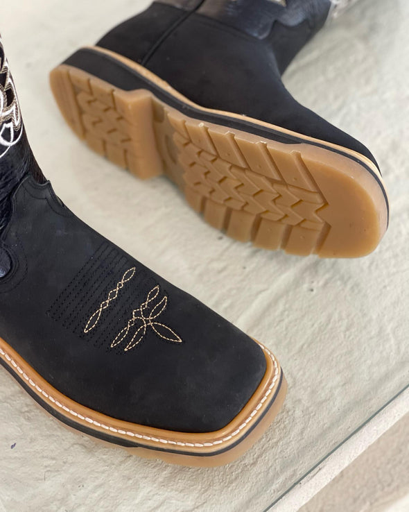 Italian Cowhide Embroidered Knight Boots