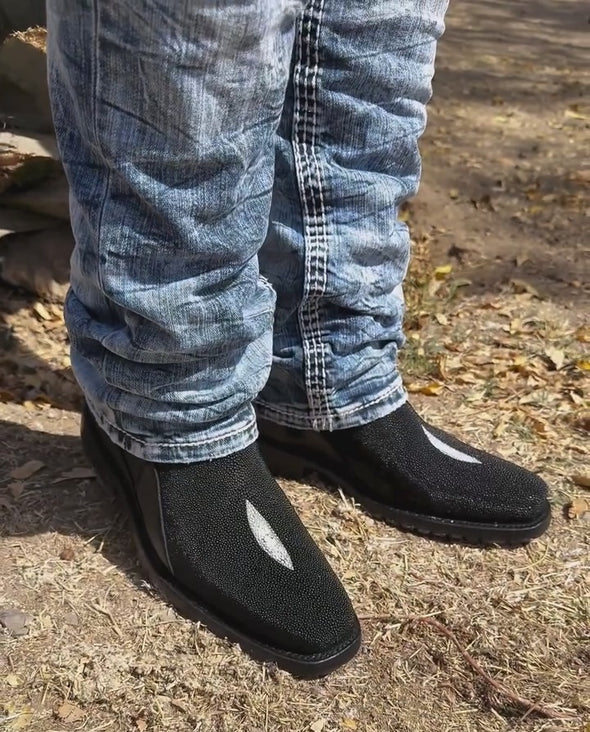 Vintage Textured Western Cowboy Boots