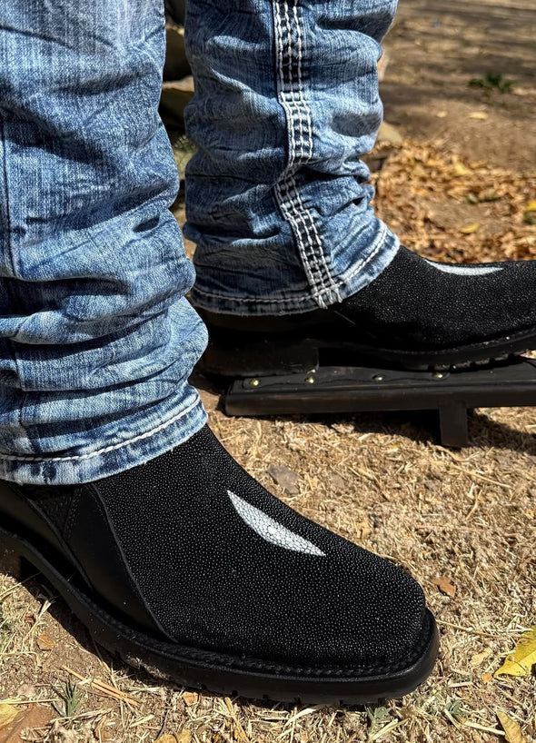 Vintage Textured Western Cowboy Boots