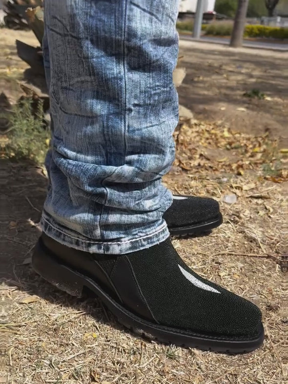 Vintage Textured Western Cowboy Boots