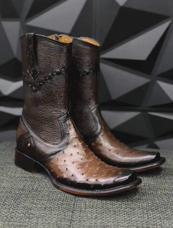 Italian Vintage Ostrich Leather Boots