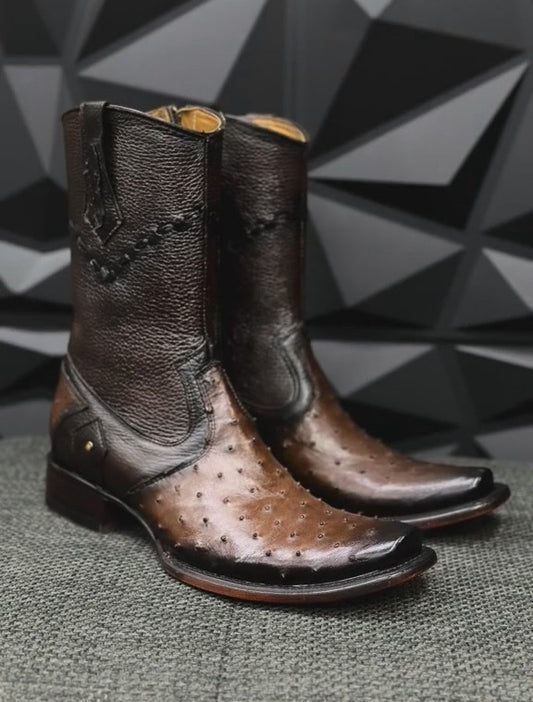 Italian Vintage Ostrich Leather Boots