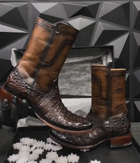 Hand-Painted Vintage Cowboy Boots
