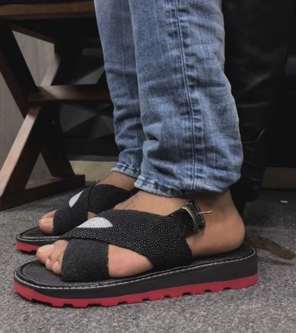 Vintage Textured Sandals