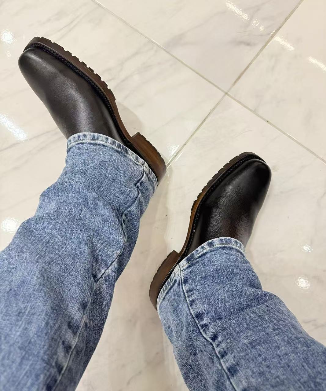 Italian Cowhide Vintage Cowboy Boots
