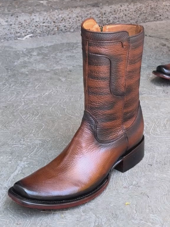 Hand Painted Cowhide Cowboy Boots