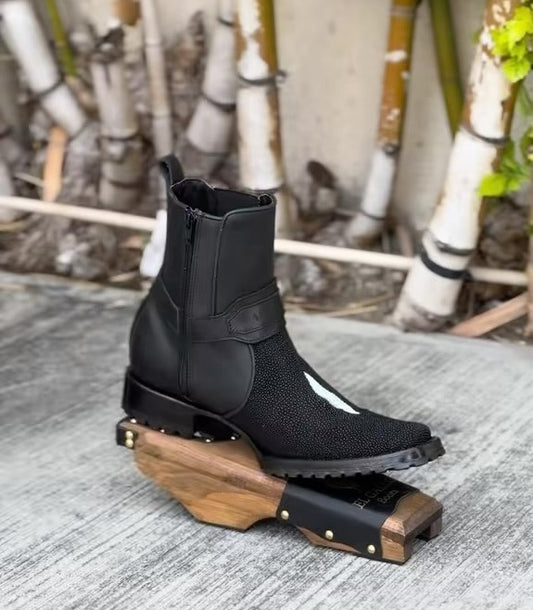 Vintage Carved Western Cowboy Boots