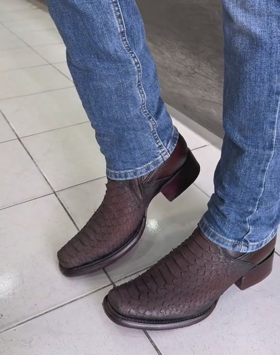 Original Italian Vintage Python Cowboy Boots