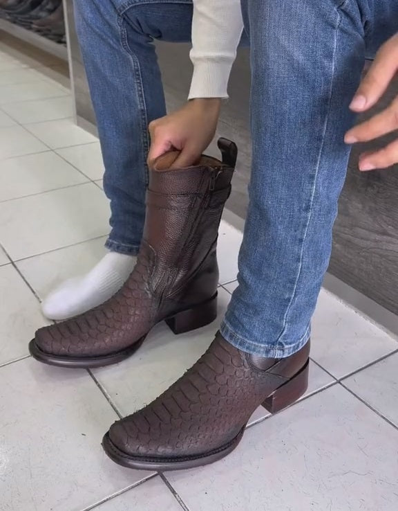 Original Italian Vintage Python Cowboy Boots