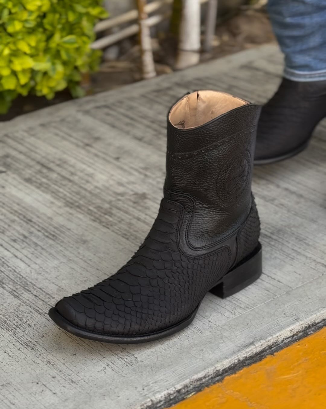 Hand Carved Totem Python Cowboy Boots