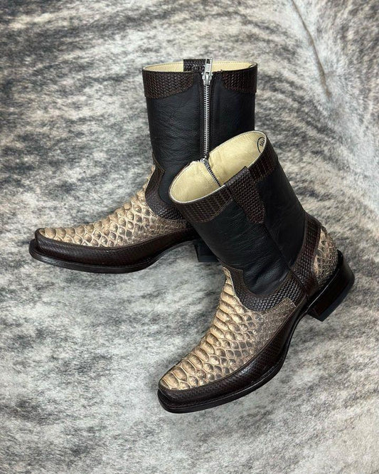 Vintage Handmade Python Cowboy Boots