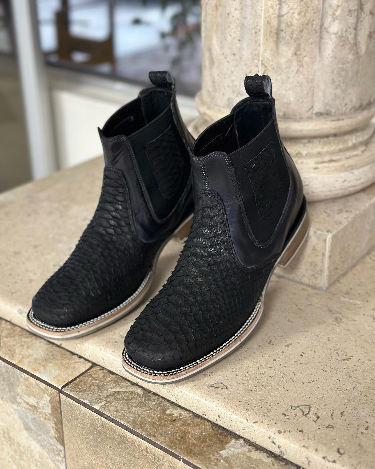 Handmade Vintage Python Ankle Boots