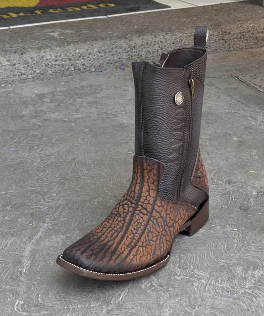 Vintage Stone Carved Cowboy Boots