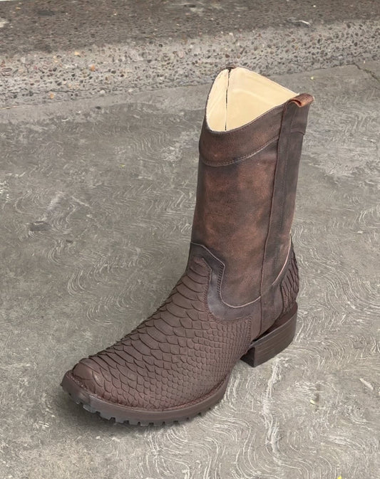 Tobacco Python Skin Cowboy Boots