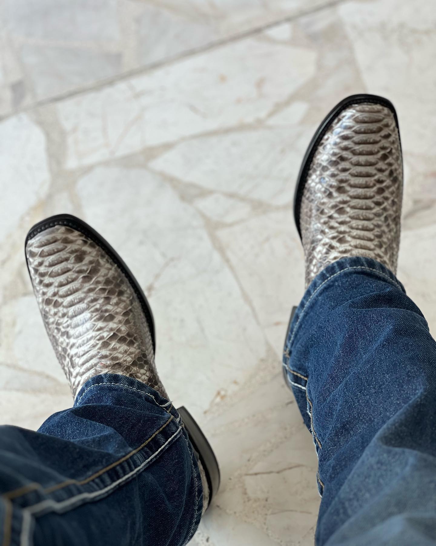 Original Italian Handmade Python Cowboy Boots