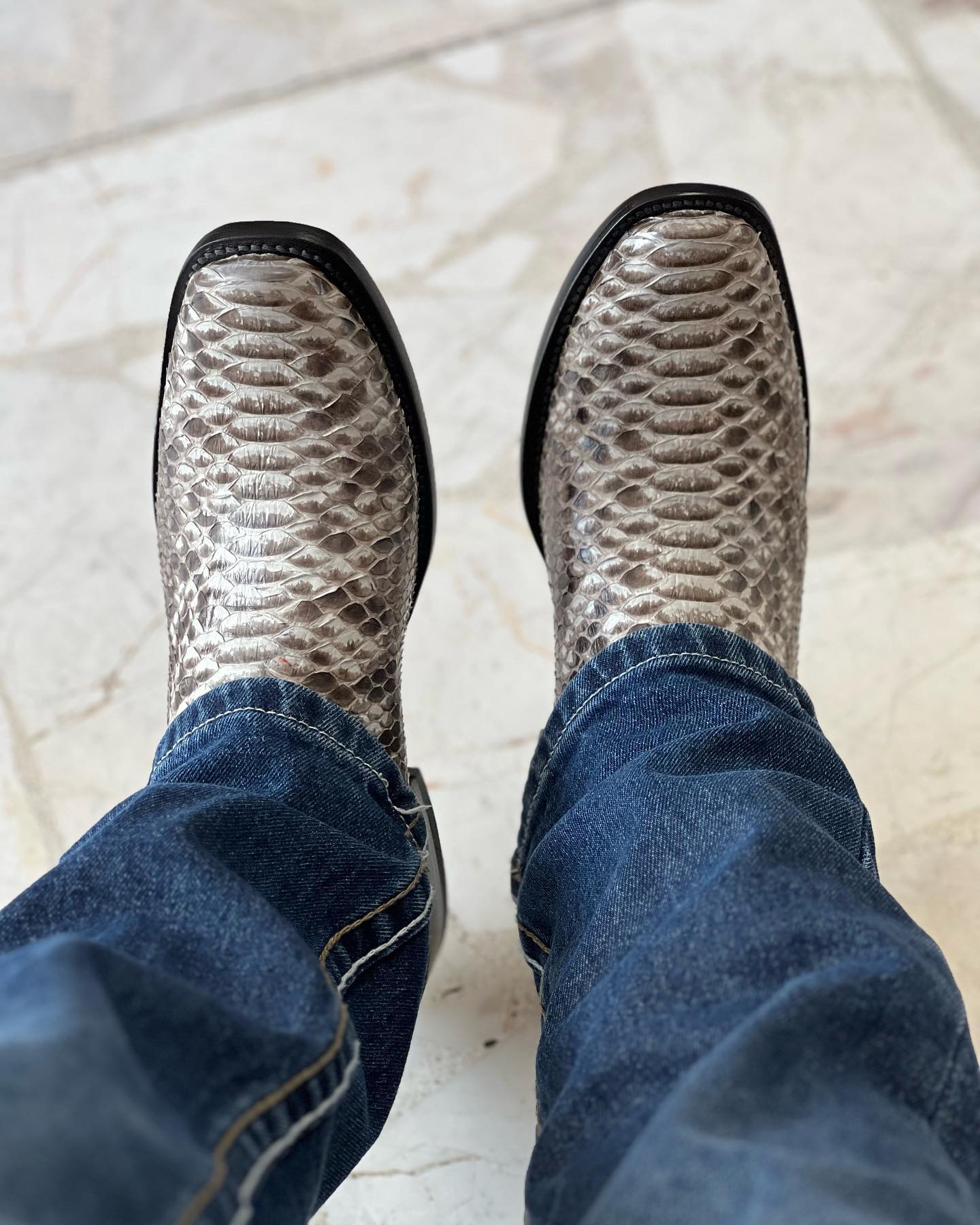 Original Italian Handmade Python Cowboy Boots