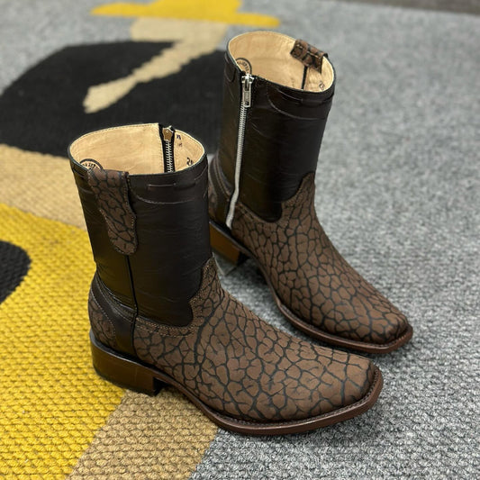 Vintage Stone Carved Cowboy Boots