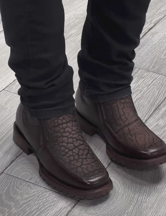 Vintage Tobacco Textured Cowboy Boots