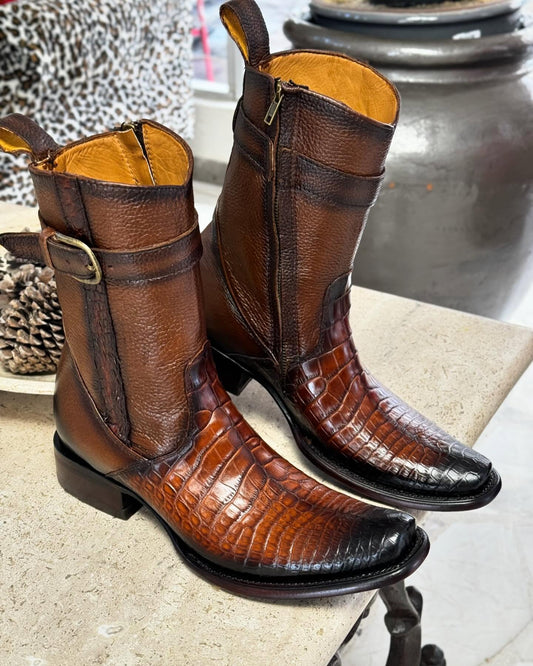 Handmade Vintage Alligator Ranch Cowboy Boots