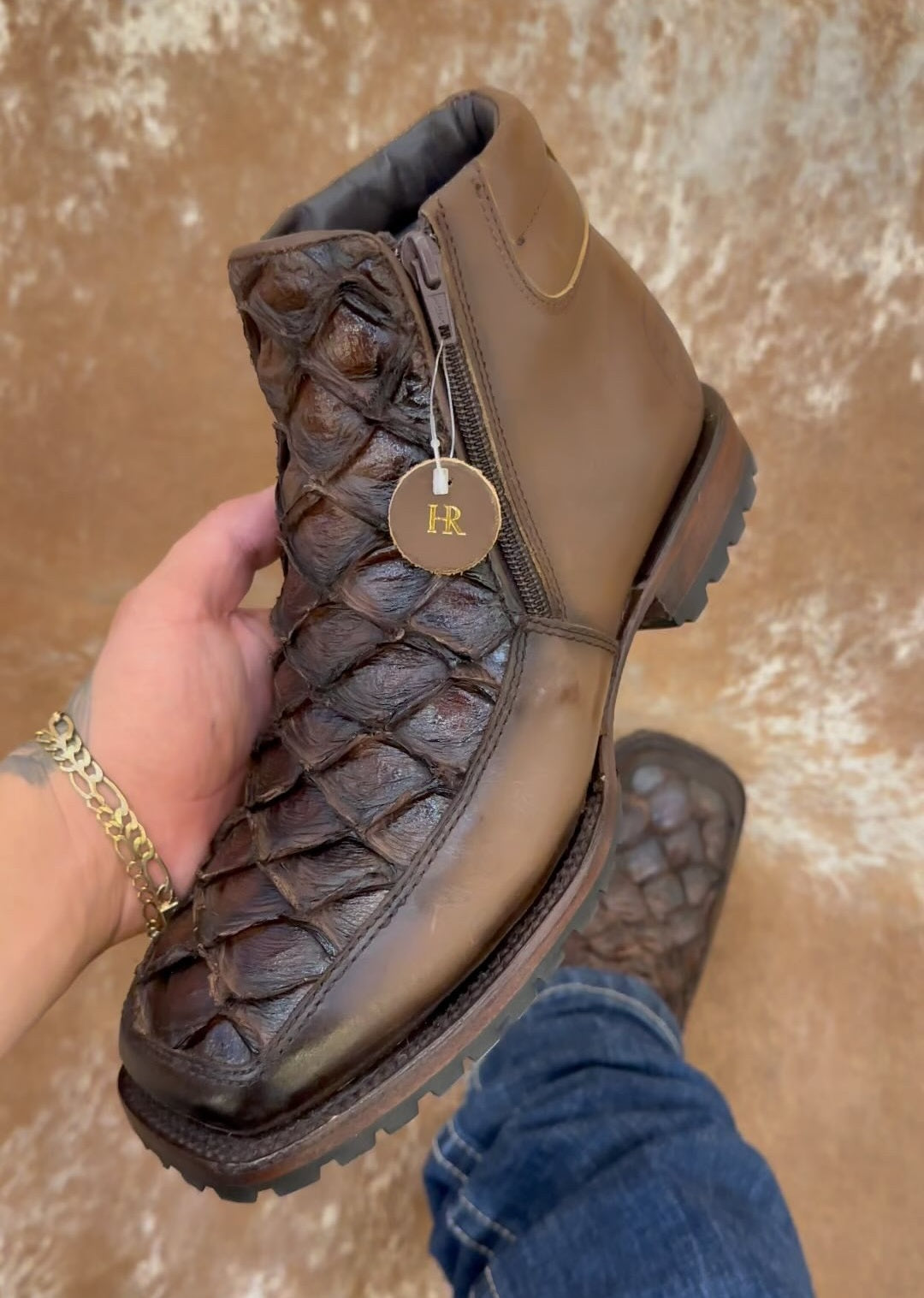 Italian Vintage Carved Cowboy Boots