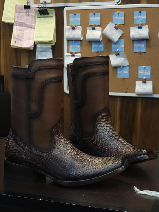 Original Italian Vintage Python Boots