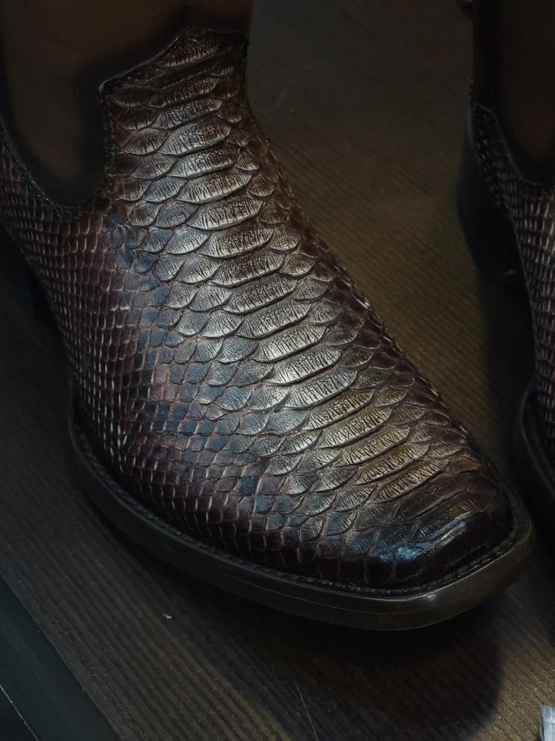 Original Italian Vintage Python Boots
