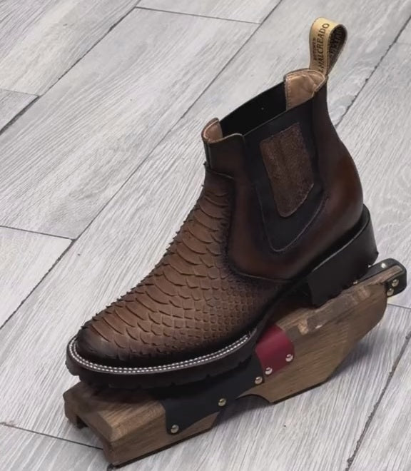 Handmade Vintage Python Ankle Boots