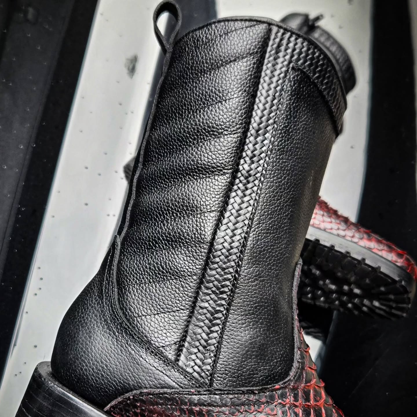 Vintage Cherry Python Cowboy Boots