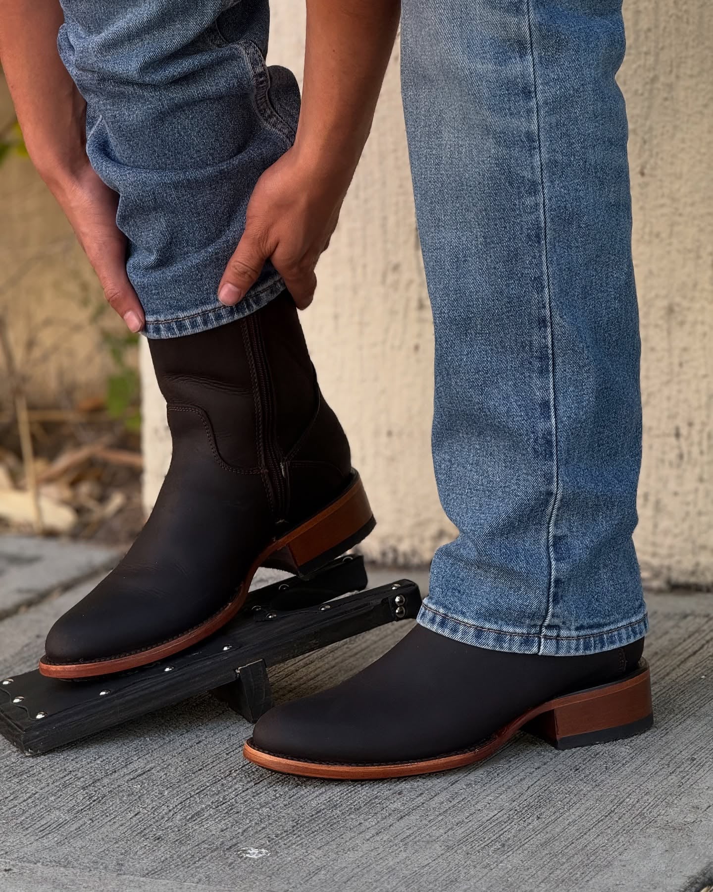 Italian Cowhide Ranch Cowboy Boots
