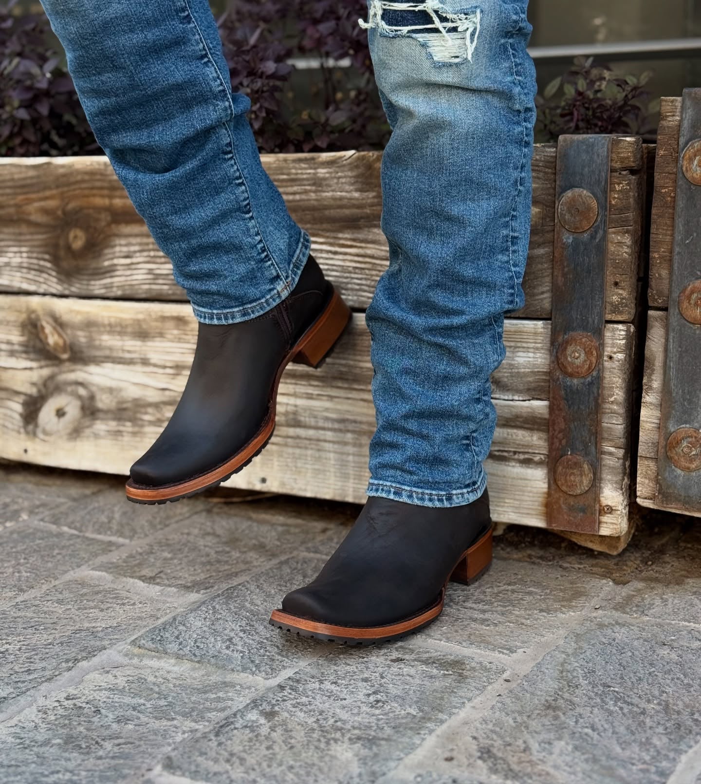 Italian Cowhide Ranch Cowboy Boots