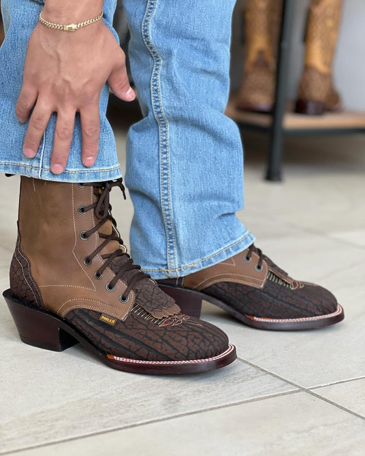 Original Vintage Carved Western Cowboy Boots
