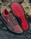 Cherry Python Leather Tennis Shoes