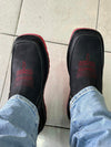 Italian Cowhide Embroidered Ankle Boots