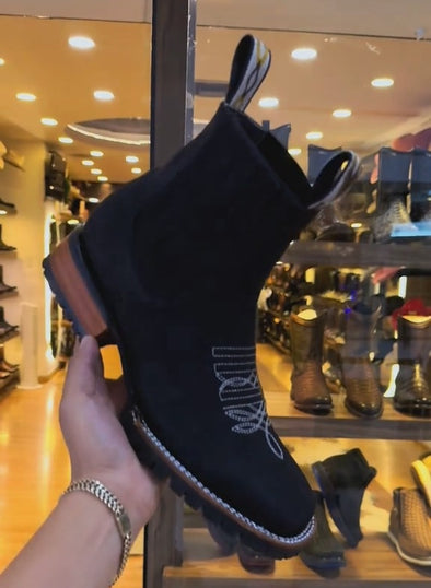 Handmade Embroidered Ankle Boots