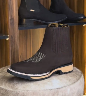 Suede Embroidered Western Cowboy Boots