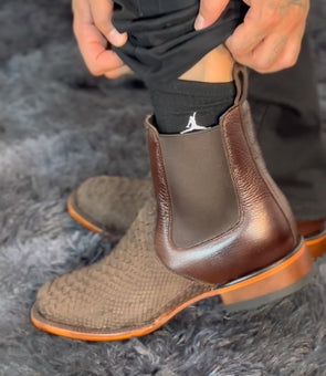 Vintage Python Western Cowboy Ankle Boots