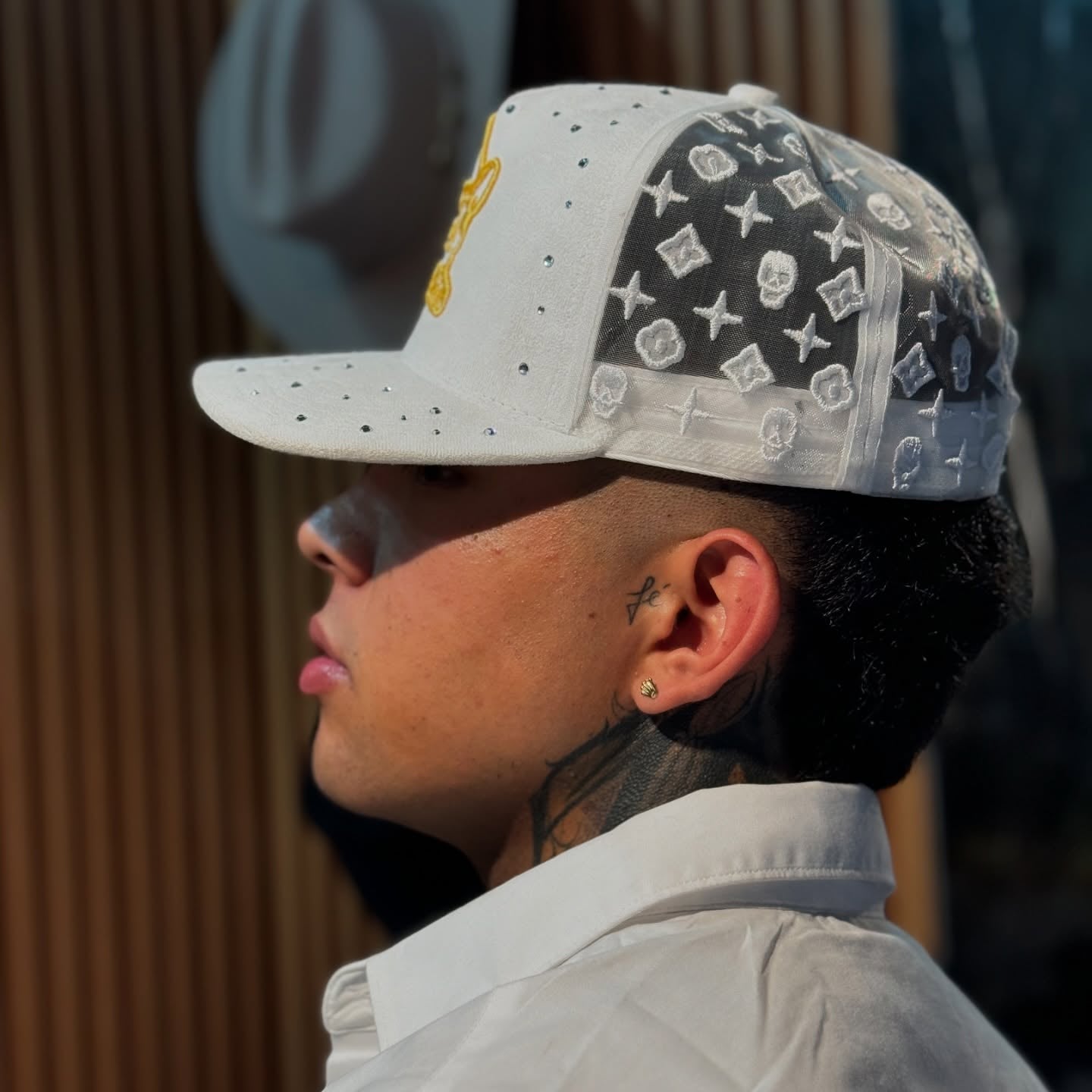 Hand-embroidered And Diamond-encrusted Peaked Cap