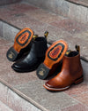 Cowhide Embroidered Ankle Boots