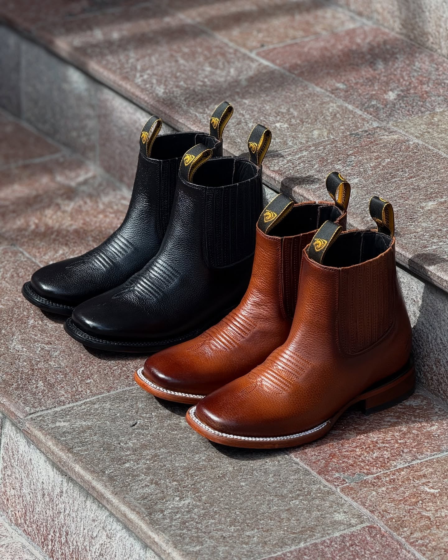 Cowhide Embroidered Ankle Boots