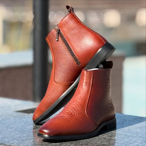 Brandy Crocodile Chelsea Boots