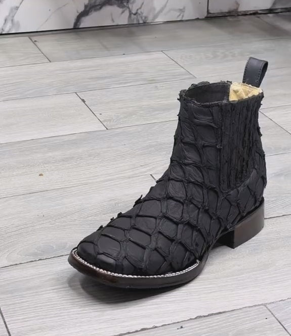 Vintage Handmade Cowhide Ankle Boots