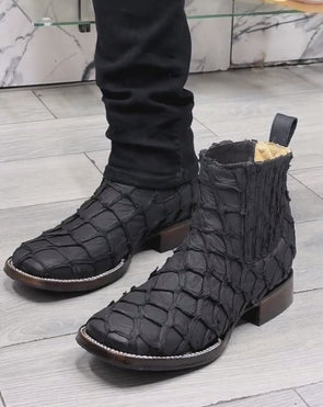 Vintage Handmade Cowhide Ankle Boots