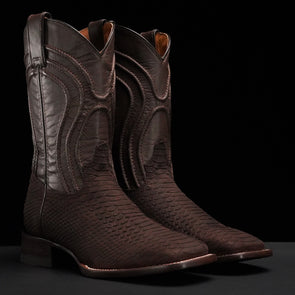 Vintage Snakeskin Totem Cowboy Boots