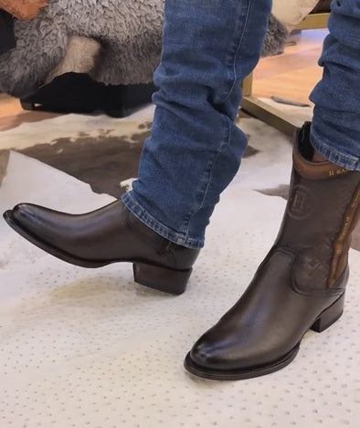 Vintage Cowhide Ranch Boots