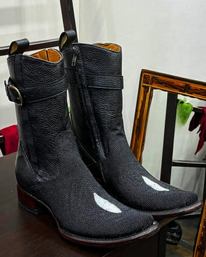 Vintage Cowhide Ranch Boots