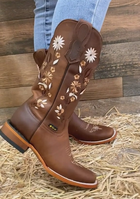 Daisy Embroidered Boots