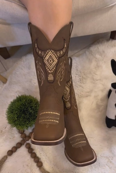 New Bull Embroidered Boots