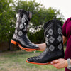 Black Caiman Neck Boots