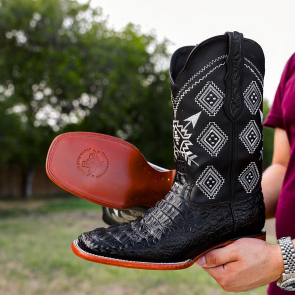 Black Caiman Neck Boots